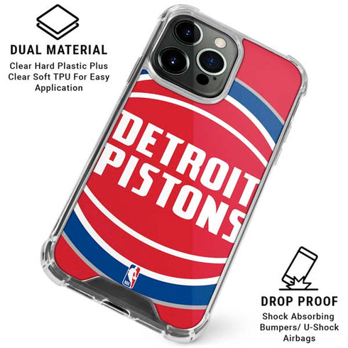 NBA Detroit Pistons Large Logo iPhone 16 Pro Clear Case